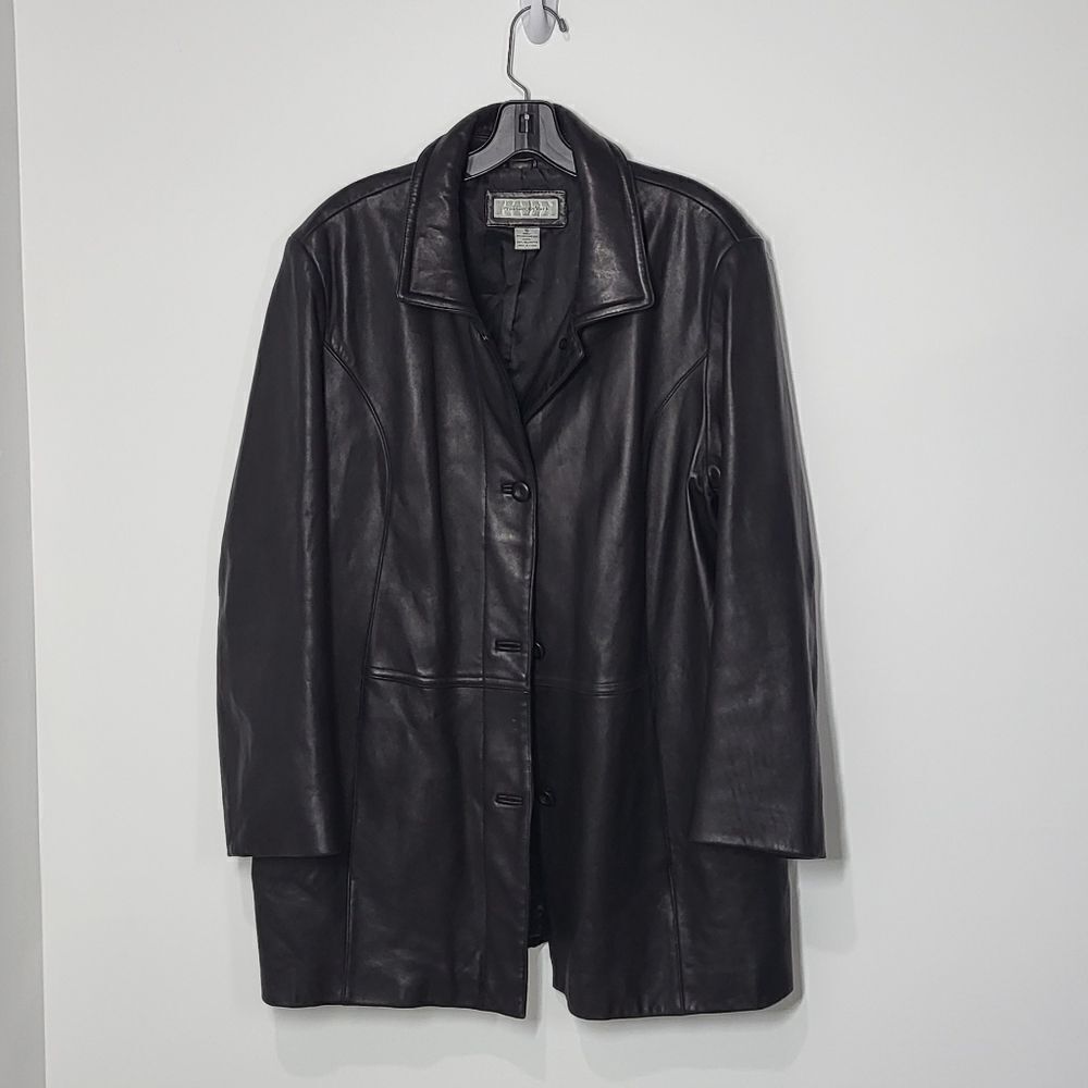 Preston & York Men's Black Lambskin Leather Coat / Jacket